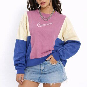 Nike Crew Pink  Cream And Blue Women’s  XS Sweatshirt